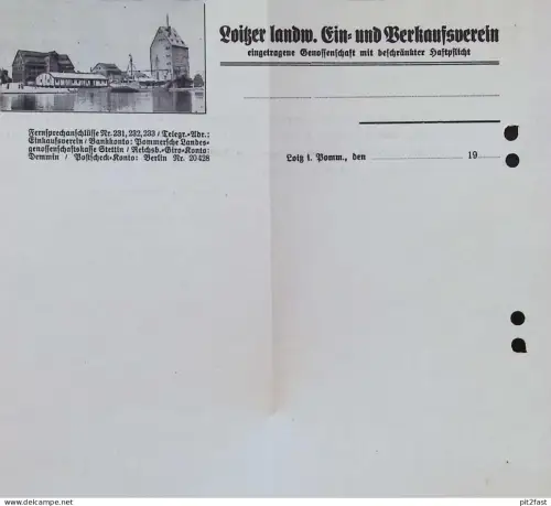 Einkaufsverein Loitz i. Mecklenburg , 1940 , Dokument Sparkasse , Ernst Dreese !