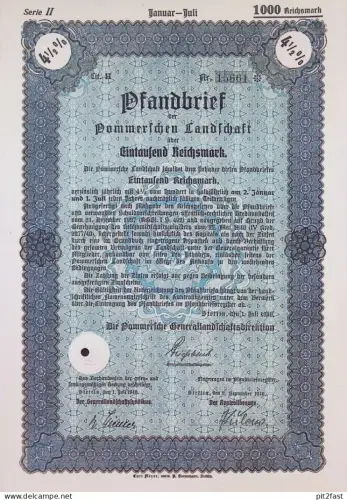 Hypotheken - Pfandbrief , 1940 , Stettin i. Pommern , Hypothek 1000 RM !!