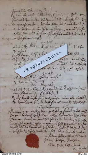 Dokument mit Siegel , 1777, Hagenow , Kamnitz ,  Pohnsdorf b. Preetz / Plön , Tribohm b. Ahrenshagen Daskow , 15 Seiten