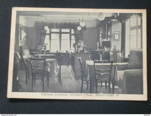Gasthaus Lewerenz in Grimmen i. Pommern , ca. 1940 , Ansichtskarte , CPA , AK !!
