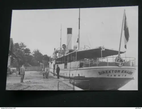Foto mit Schiff "Direktor Knauf" , Cammin , Reederei Stettin , Schiffbau , Pommern !!
