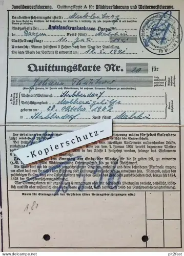 Johann Thürkow  in Stubbendorf i. Mecklenburg , 1942 , Molkerei , Dargun , Karte mit Marken !!