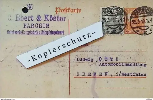 C.Ebert & Köster in Parchim i. Mecklenburg , 1919 , L. Otto in Greven i. Westf. , Reklame  !!