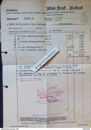 Willi Finck in Rostock i. Mecklenburg , 1950 , Paul Kantorek in Kühlungsborn , Reklame  !!