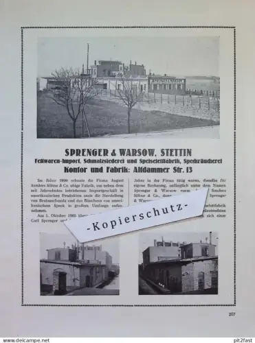 Sprenger & Warsow / H.L. Voigt in Stettin i. Pommern , ca. 1935 , Werbung / Reklame aus Zeitschrift , ca. 295x225mm