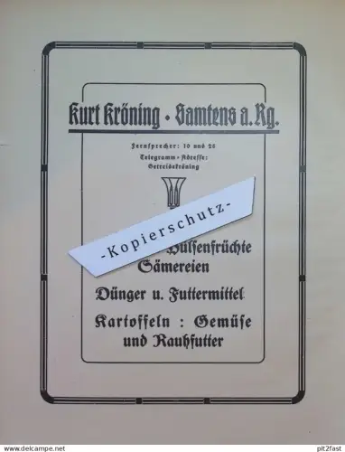 K. Krönig in Samtens / H. Anders in Stralsund , ca. 1935, Werbung / Reklame aus Zeitschrift , ca. 295x225mm