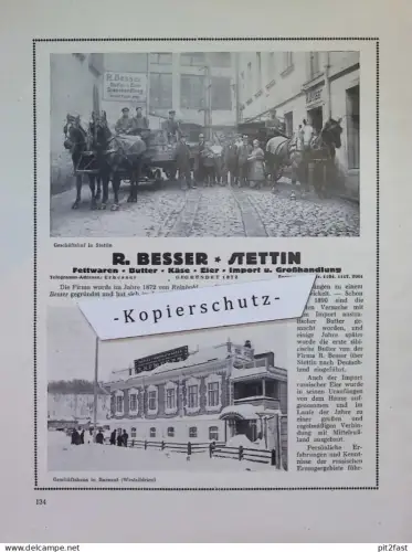 R. Besser - Butterhandel in Stettin i. Pommern , ca. 1935, Werbung / Reklame aus Zeitschrift , ca. 295x225mm