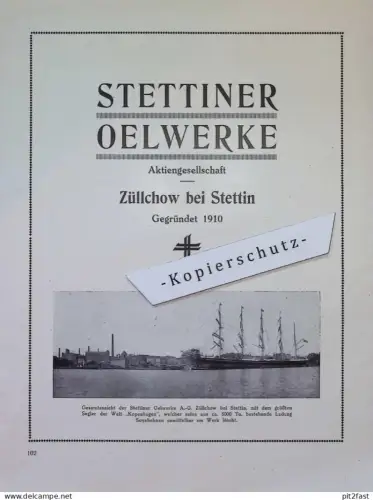 Oelwerke Zülchow b. Stettin i. Pommern , ca. 1935 , Bericht / Werbung / Reklame aus Zeitschrift , ca. 295x225mm !!