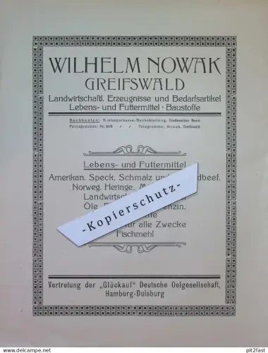 Wilhelm Nowak / O. Grönlund in Greifswald , ca. 1935 , Werbung / Reklame aus Zeitschrift , ca. 295x225mm !!