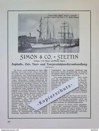 Simon & Co. / Kunsthandel Schaedel in Stettin i. Pommern , ca. 1935 , Werbung / Reklame aus Zeitschrift , ca. 295x225mm