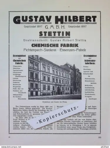 Gustav Hilbert in Stettin i. Pommern , ca. 1935 , Werbung / Reklame aus Zeitschrift , ca. 295x225mm !!