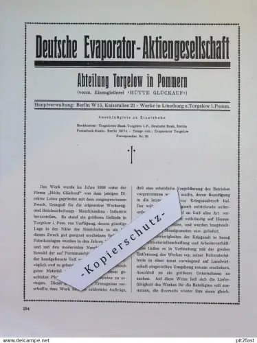Deutsche Evaporator AG - Torgelow i. Pommern , ca. 1935 , Werbung / Reklame aus Zeitschrift , ca. 295x225mm !!