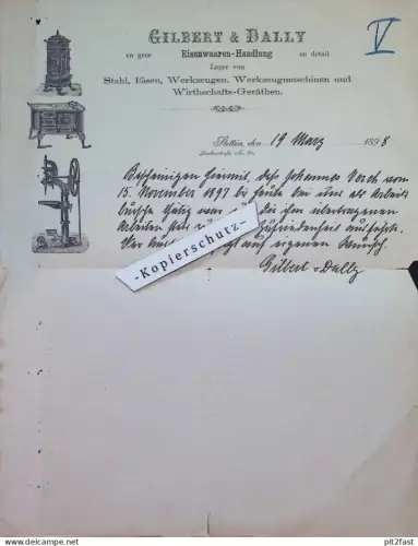 Gilbert & Dally in Stettin i. Pommern , 1898 , altes Dokument !!