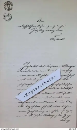 Justiz-Canzlei in Rostock , 1868 , Advokat Brümmer , altes Dokument , Mecklenburg !!