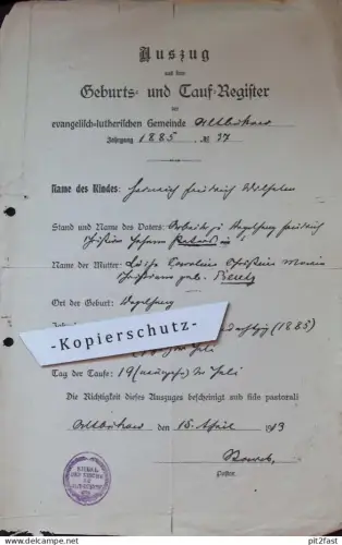 Friedrich Peters in Alt Bukow b. Neubukow , 1913 , Vogelsang , P. Winter , L. Woest , altes Dokument , Mecklenburg !!