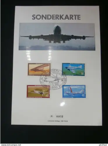 Ersttagsblatt , Flughafen Nürnberg , 1980 , Messerschmitt , JU , No° 852 von 1200 Stück , Flugzeuge , FDC !!