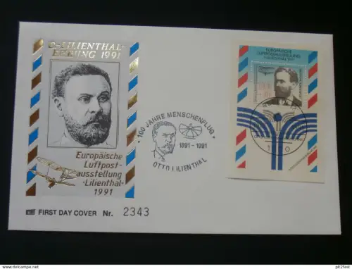 Ersttagsbrief , Otto Lilienthal Ehrung 1991 , Anklam , Neubrandenburg , FDC !!