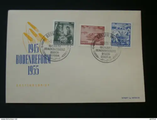 10 Jahre Bodenreform - 1955 , Ersttagsbrief , FDC !!