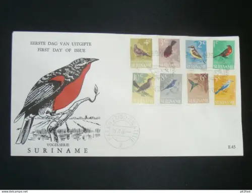 Vogelserie , Vögel , 1966 , Paramaribo , Suriname - Ersttagsbrief , FDC !!