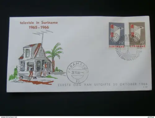 1 Jaar Televisie , Fernsehen , 1966 , Paramaribo , Suriname - Ersttagsbrief , FDC !!