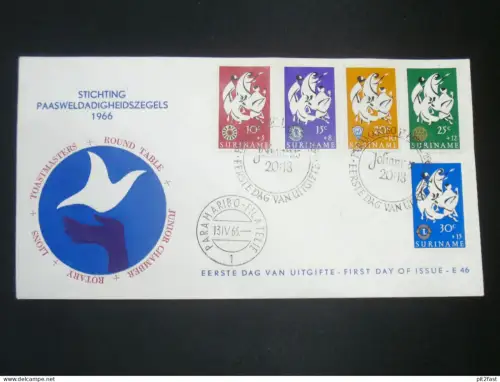 Stichting Paasweldagigheidszegels 1966 , Paramaribo , Suriname - Ersttagsbrief , FDC !!