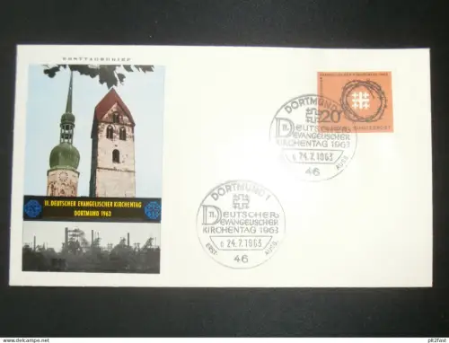 11. Deutscher Kirchentag Dortmund , Kirche , 1963 - Ersttagsbrief , FDC !!