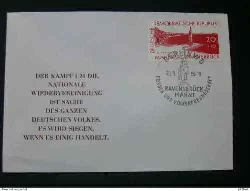 Kampf um Wiedervereinigung , 1959 - Ersttagsbrief , FDC !!