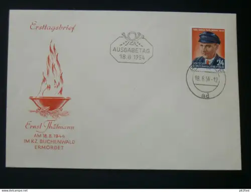 Ernst Thälmann 1954 -  Ersttagsbrief , FDC !!