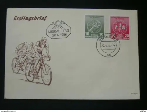 Radfernfahrt 1956 , Friedensfahrt - Ersttagsbrief , FDC !!