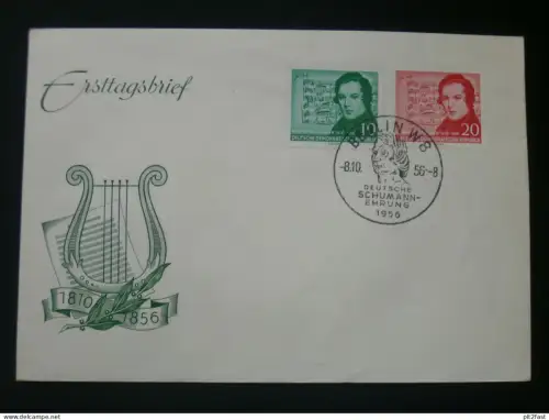 Deutsche Schumann Ehrung 1956  - Ersttagsbrief , FDC !!