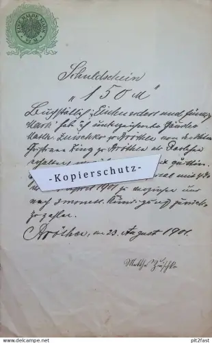 M. Zuischko zu Bröthen b. Büchen , 1901 , Schuldschein , Hypothek , Hoyerswerda !!