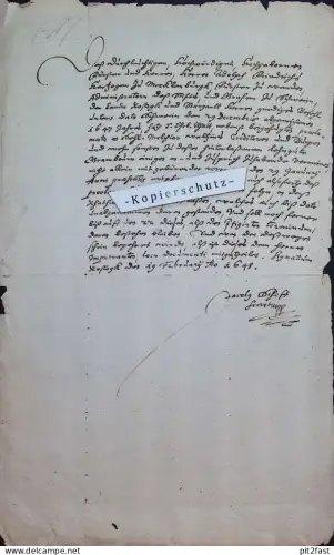 altes Dokument , Rostock , 1698 , Fürst Adolph Friedrich , Herzogtum Mecklenburg !!