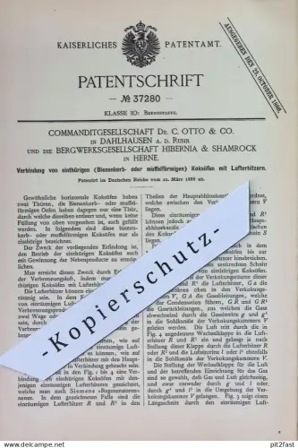 original Patent - KG Dr. C. Otto & Co. Dahlhausen | Bergwerksgesellschaft Hibernia & Shamrock , Herne | 1886 | Koksofen
