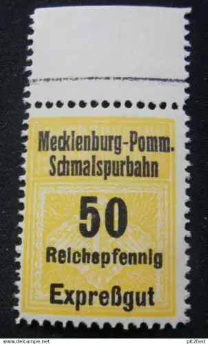 Schmalspurbahn Mecklenburg - Pommern , Expreßgut 50 Pfennig , Siegelmarke , Reklame !!