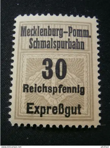 Schmalspurbahn Mecklenburg - Pommern , Expreßgut 30 Pfennig , Siegelmarke , Reklame !!