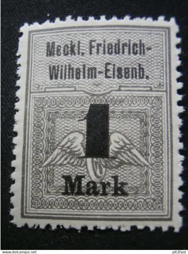 Friedrich Wilhelm Eisenbahn - Mecklenburg , 1 Mark , Siegelmarke , Reklame !!