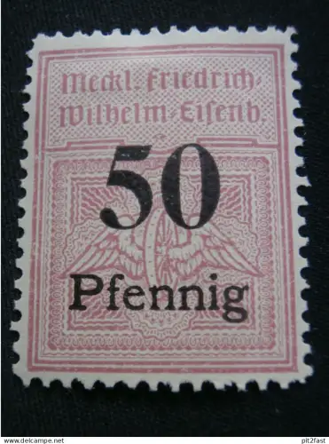 Friedrich Wilhelm Eisenbahn - Mecklenburg , 50 Pfennig , Siegelmarke , Reklame !