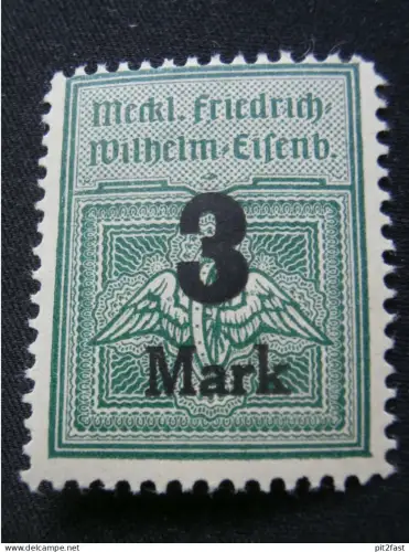 Friedrich Wilhelm Eisenbahn - Mecklenburg , 3 Mark , Siegelmarke , Reklame !