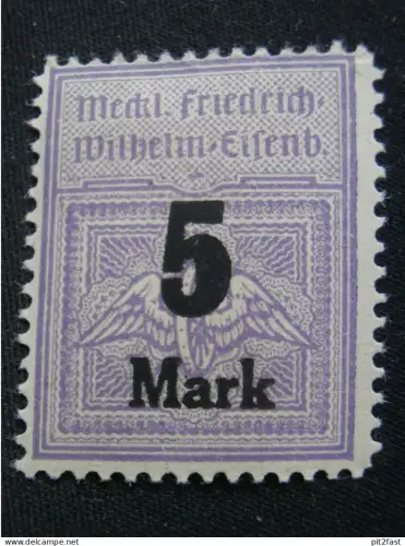 Friedrich Wilhelm Eisenbahn - Mecklenburg , 5 Mark , Siegelmarke , Reklame !!