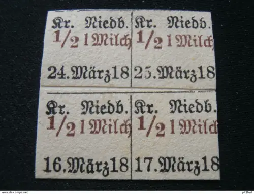 1/2 Liter Milch - Riedberg , 1918 , Lebensmittelmarke , Lebensmittelmarke !!