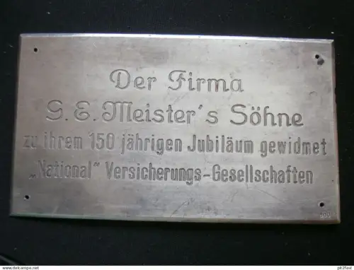 Reklameschild Stettin i. Pommern , ca. 1930 , G.E. Meister Söhne , Reklame , ca. 50x85 mm !!