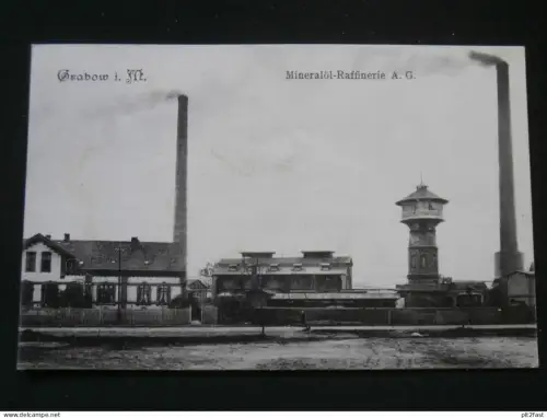 Mineralöl-Raffinerie in Grabow , 1915 , Mecklenburg , Ansichtskarte , CPA , AK !