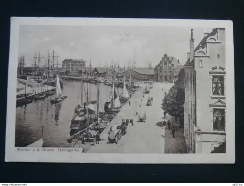 Hafenpartie in Wismar i.M. , 1925 , Mecklenburg , Ansichtskarte , CPA , AK !