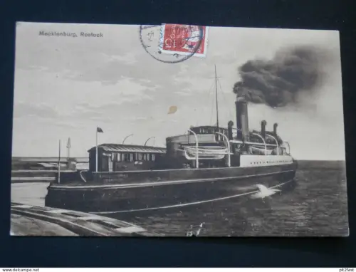 Dampfer in Rostock , 1928 , Mecklenburg , Ansichtskarte , CPA , AK !