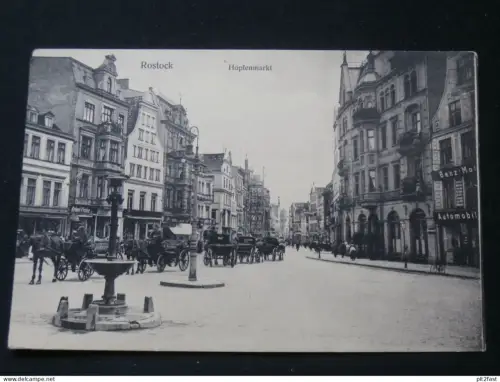 Hopfenmarkt in Rostock , ca. 1905 , Mecklenburg , Ansichtskarte , CPA , AK !!