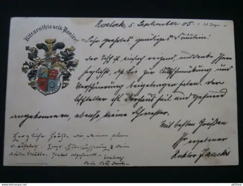 Rostock i.M. , 1905 , Studentika , Mecklenburg , Ansichtskarte , CPA , AK !!