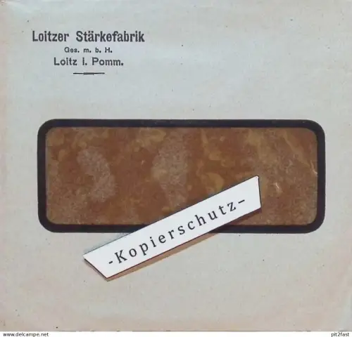 Loitzer Stärkefabrik , Loitz i. Pommern , ca. 1940 , alter Umschlag , Reklame , Werbung , Mecklenburg !!!