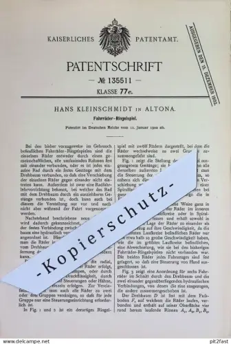 original Patent - Hans Kleinschmidt , Hamburg / Altona | 1902 | Fahrräder - Ringelspiel | Fahrrad , Sport , Spiel