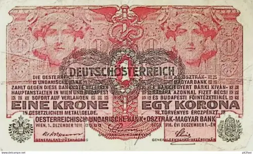 Eine Krone , Deutsch-Österreich , 1917 , 1 Krone , Ungarn , Banknote !!!
