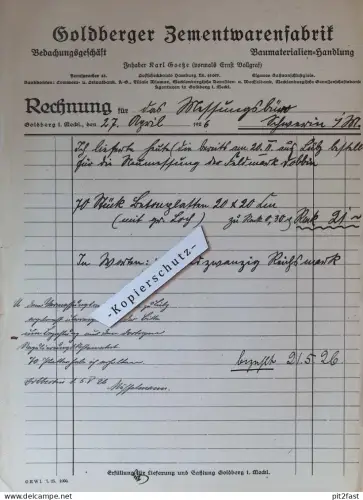 Zementfabrik Goldberg i. Mecklenburg , 1926 , K. Goetze / Ernst Vollgraf !!